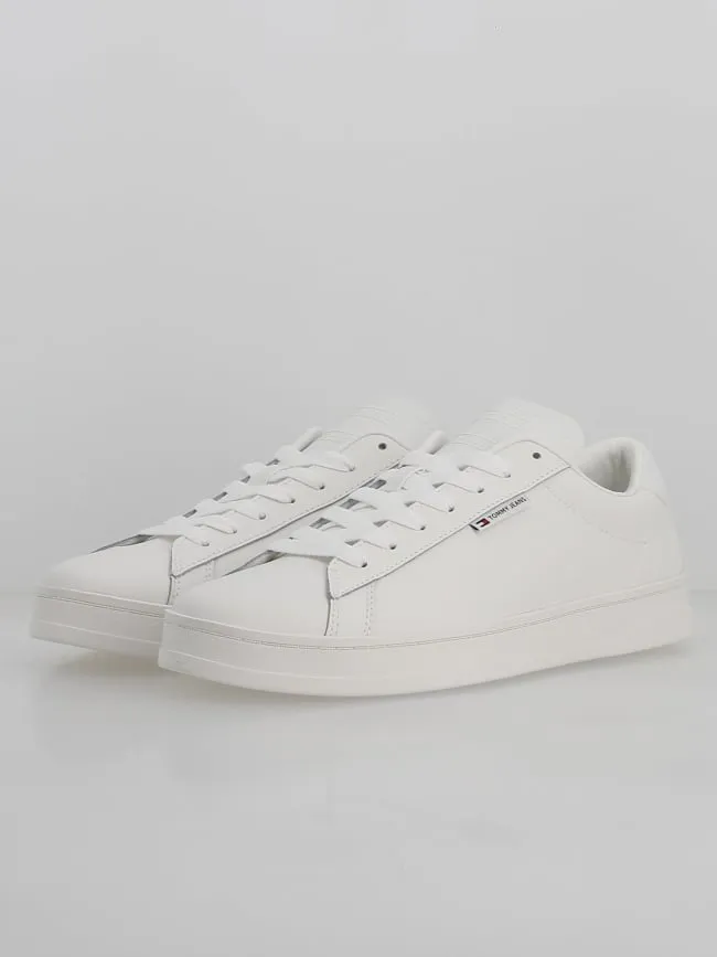 Baskets en cuir basses cups blanc homme - Tommy Jeans | wimod