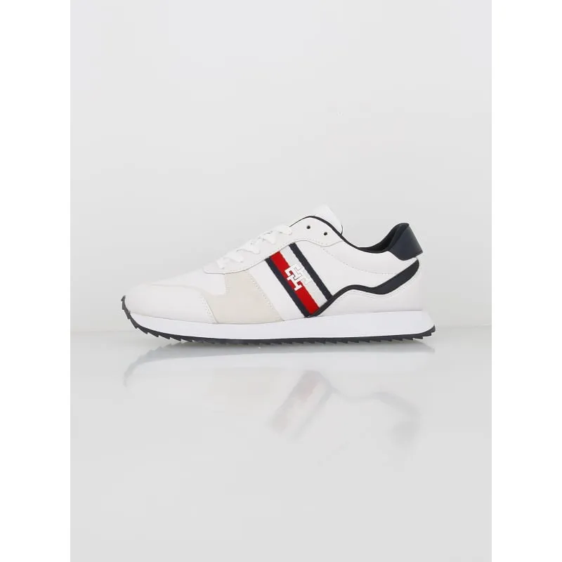 Baskets en cuir basses cups blanc homme - Tommy Jeans | wimod