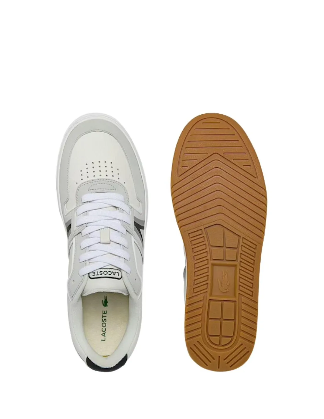 Baskets en cuir Homme Lacoste Ref 55699  Blanc/Noir