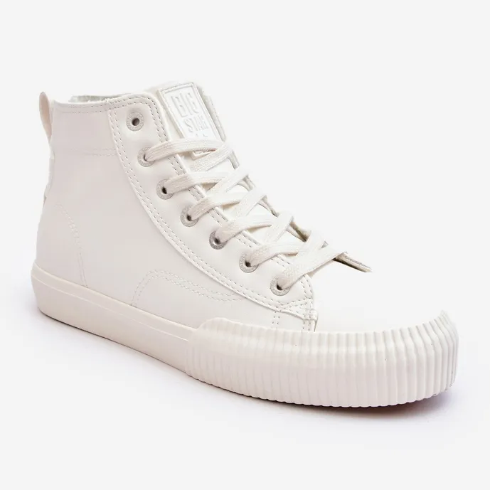 Baskets isolées pour femmes avec fermeture éclair blanc Big Star MM274017 blanche