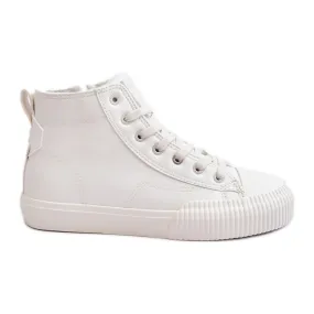 Baskets isolées pour femmes avec fermeture éclair blanc Big Star MM274017 blanche