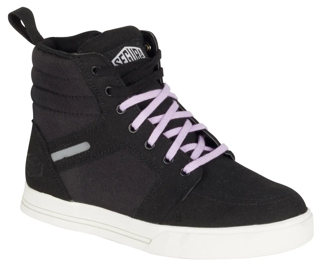 Baskets Segura Lady Santana noir lilas, basket moto femme