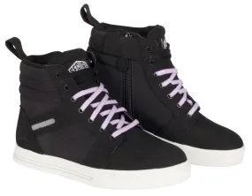 Baskets Segura Lady Santana noir lilas, basket moto femme