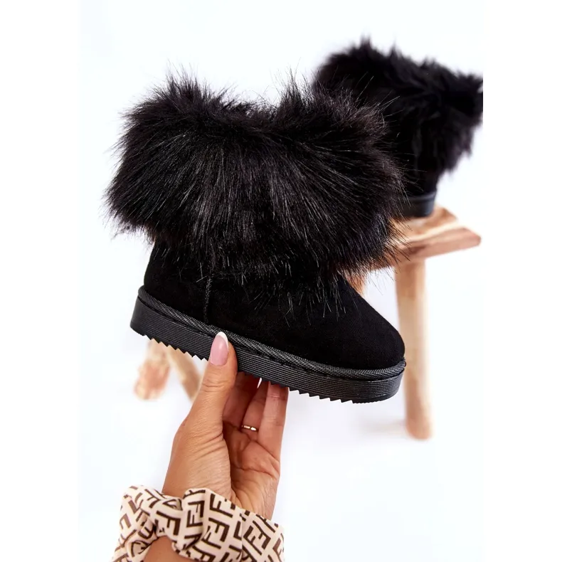 Bottes De Neige Enfant Ariana Noires Avec Fourrure le noir