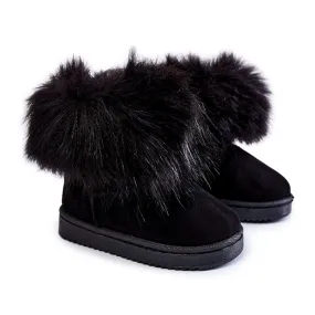 Bottes De Neige Enfant Ariana Noires Avec Fourrure le noir