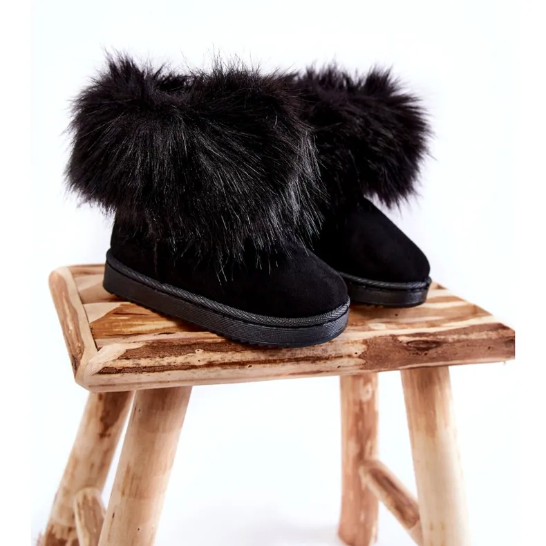 Bottes De Neige Enfant Ariana Noires Avec Fourrure le noir