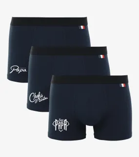 Boxer Homme Marine x3 - Pack Papa