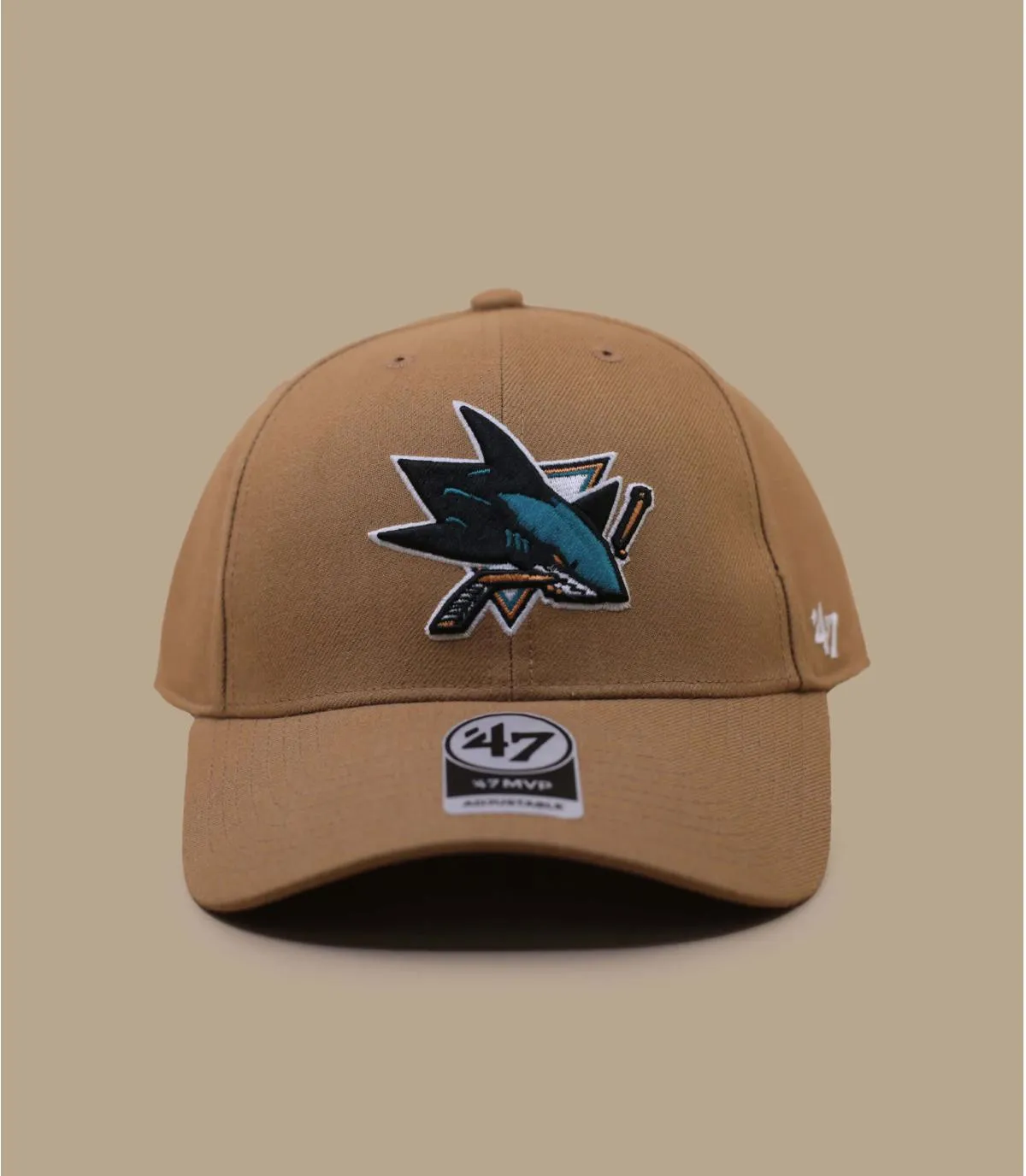 Casquette baseball San Jose Sharks beige - Casquette NHL Sharks MVP Snapback camel 47 Brand : Headict