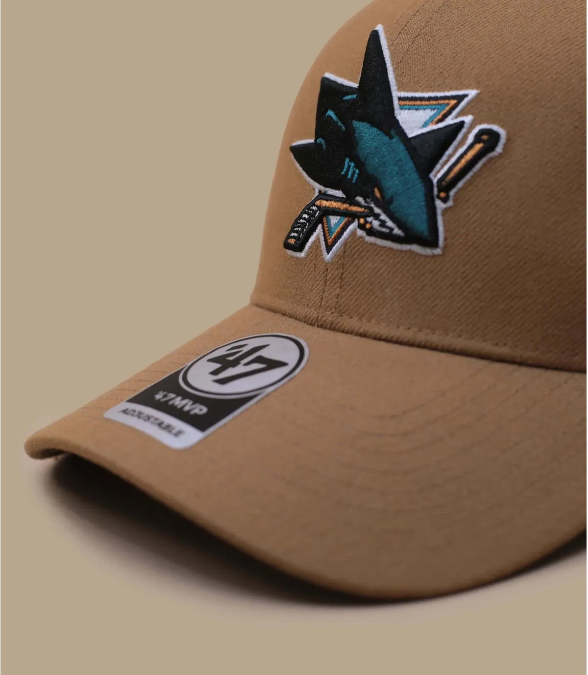 Casquette baseball San Jose Sharks beige - Casquette NHL Sharks MVP Snapback camel 47 Brand : Headict