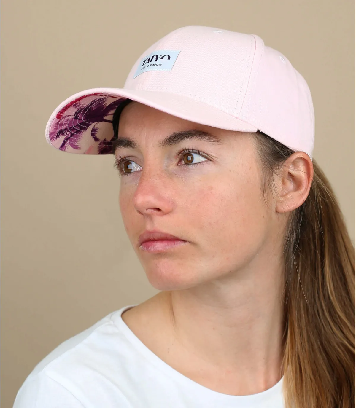 casquette femme rose palmiers - Pink Palm Cap Taiyo : Headict