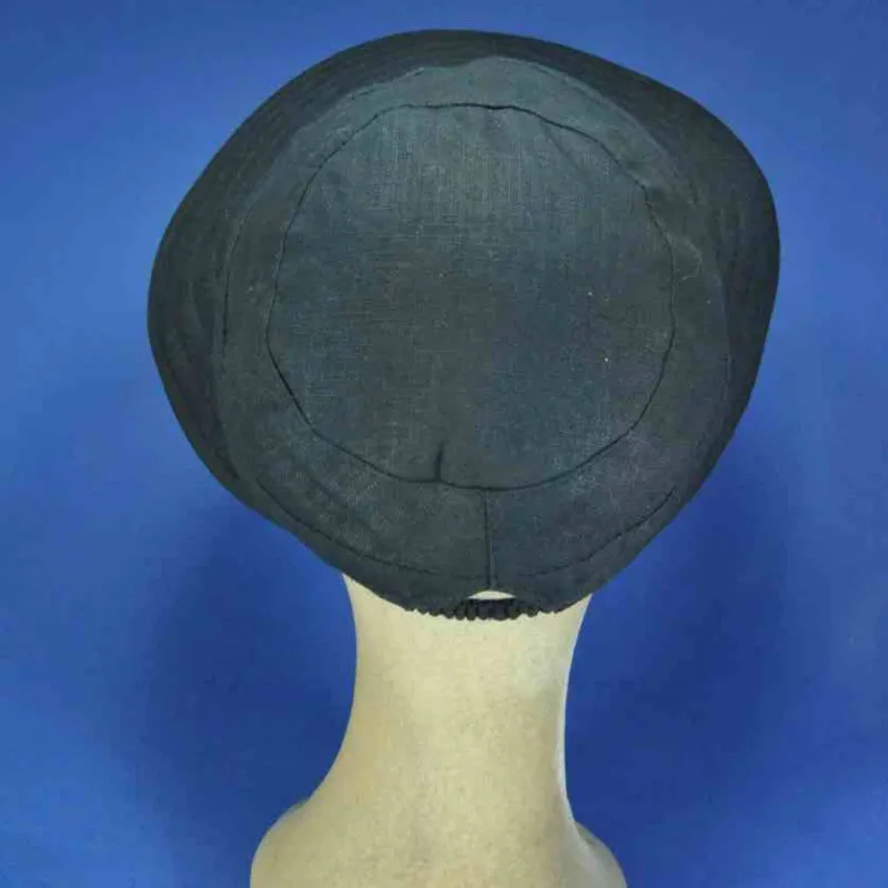 Casquette longue visière en lin couleur noire | Casquette d'été femme