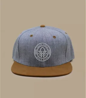  - Casquette Personnalisable Snapback heather grey suede brown : Headict