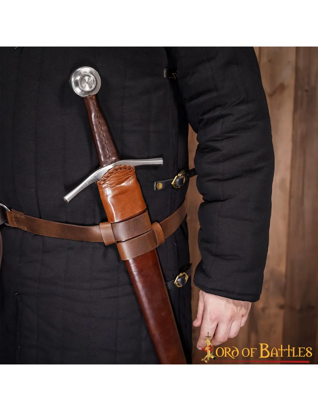 Ceinture d'épée en cuir marron ⚔️ Boutique Épées