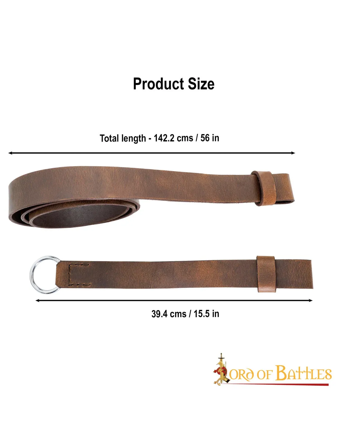 Ceinture d'épée en cuir marron ⚔️ Boutique Épées