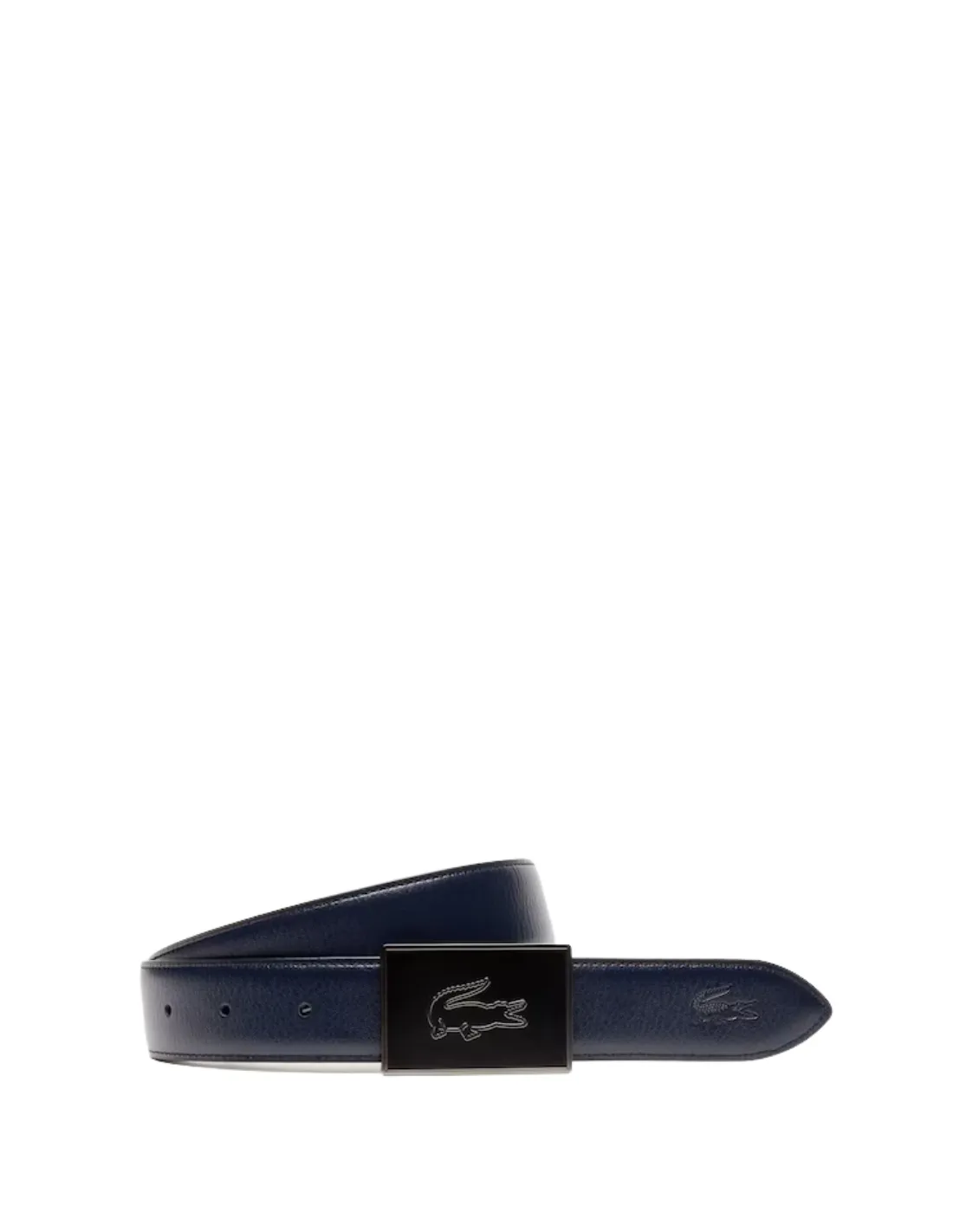 Ceinture Lacoste cuir homme réversible ref 51070 672 Noir/Marine 110CM