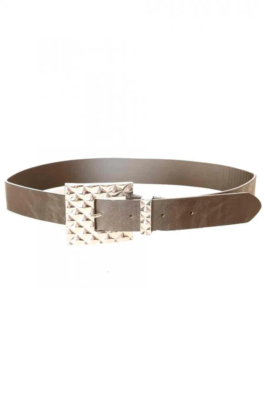 Ceinture Noir effet cuir à boucle fantaisie géométrique SG-0427