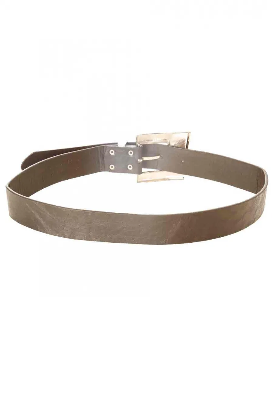 Ceinture Noir effet cuir à boucle fantaisie géométrique SG-0427