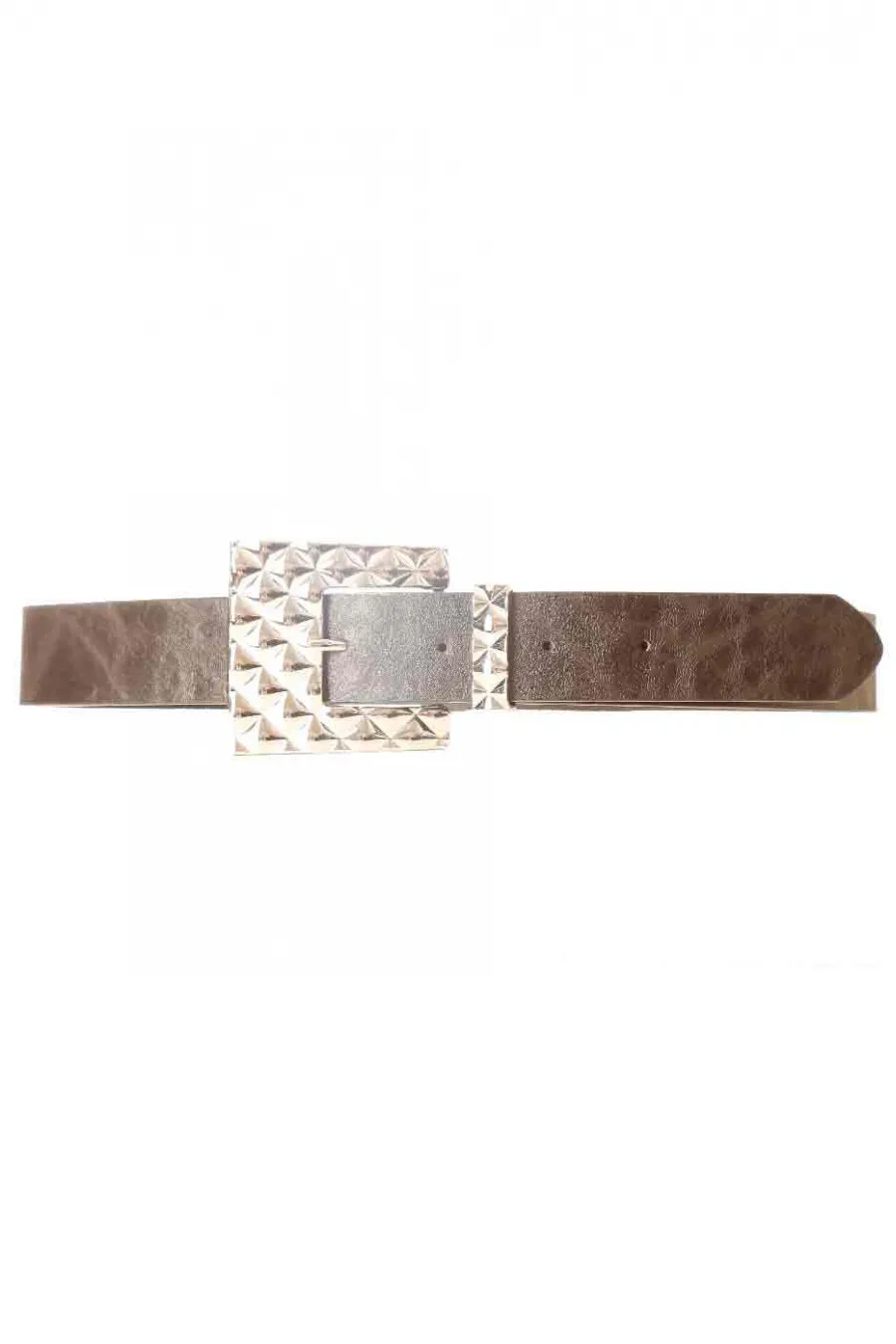 Ceinture Noir effet cuir à boucle fantaisie géométrique SG-0427