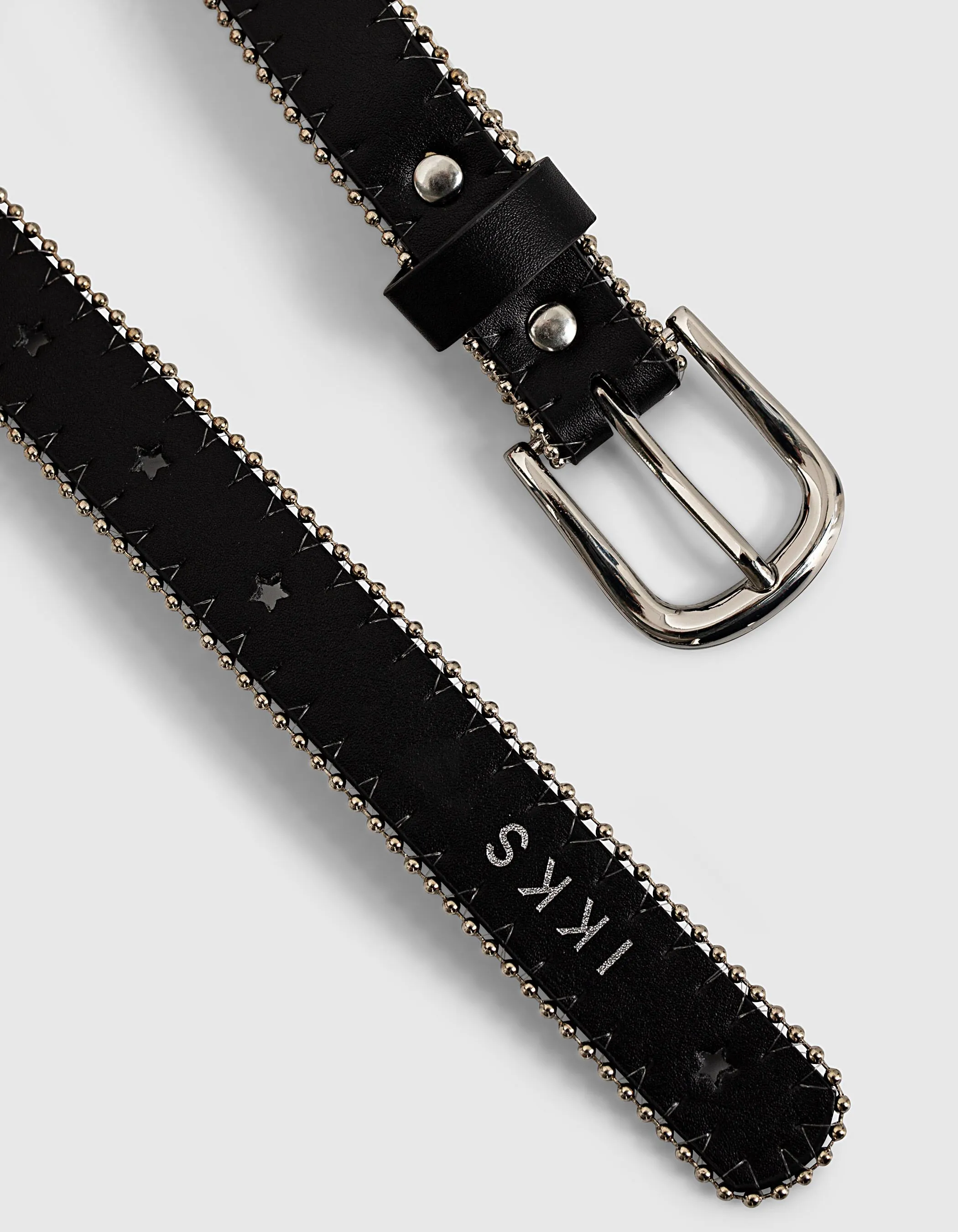 Ceinture noire perfo étoiles bordée micro billes fille