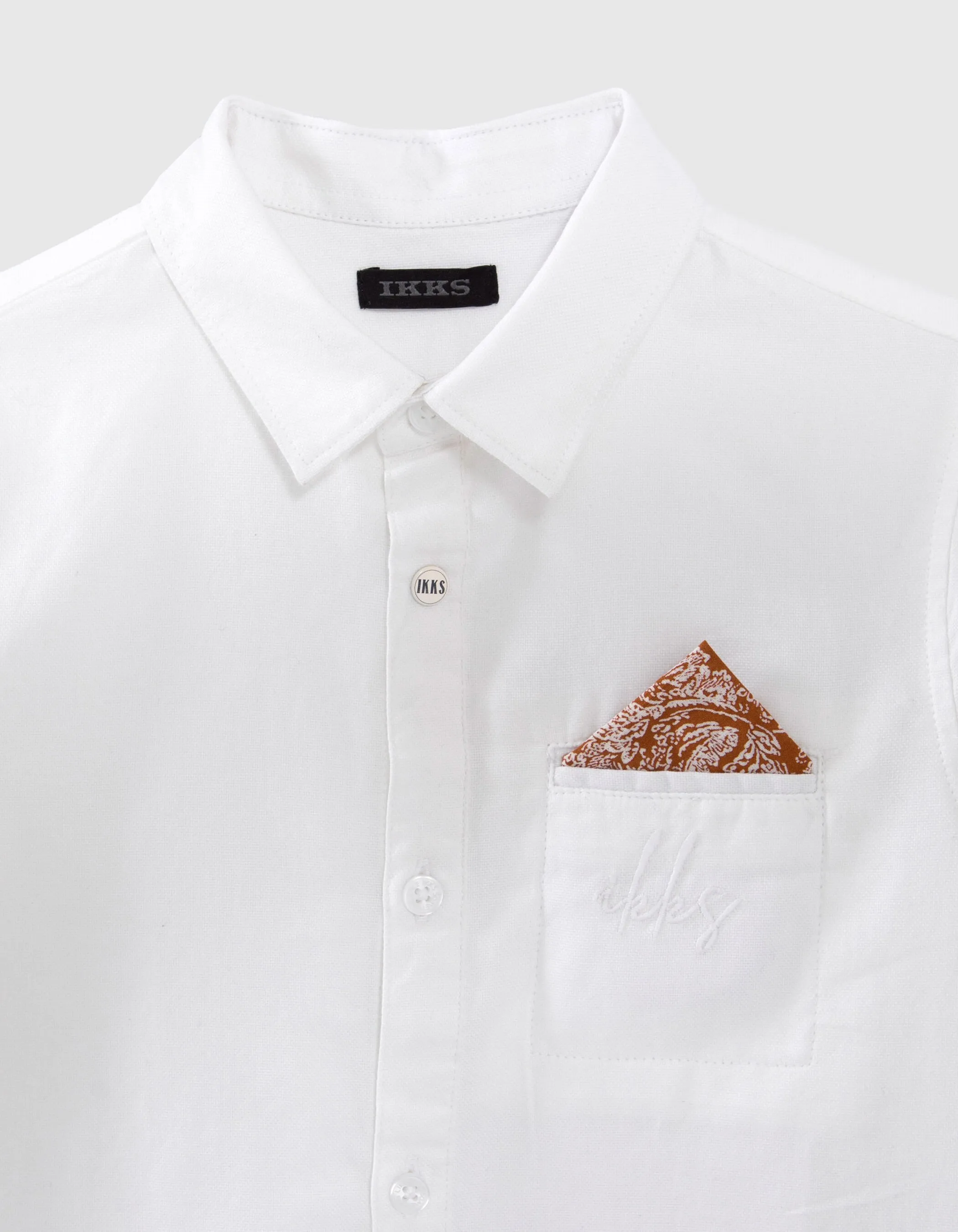 Chemise blanche cérémonie avec pochette garçon