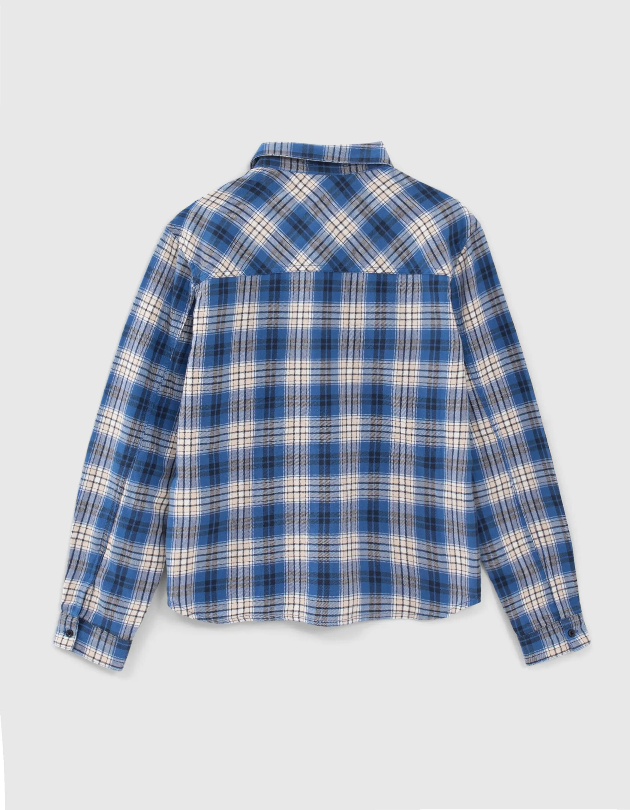 Chemise bleue à carreaux capuche amovible garçon