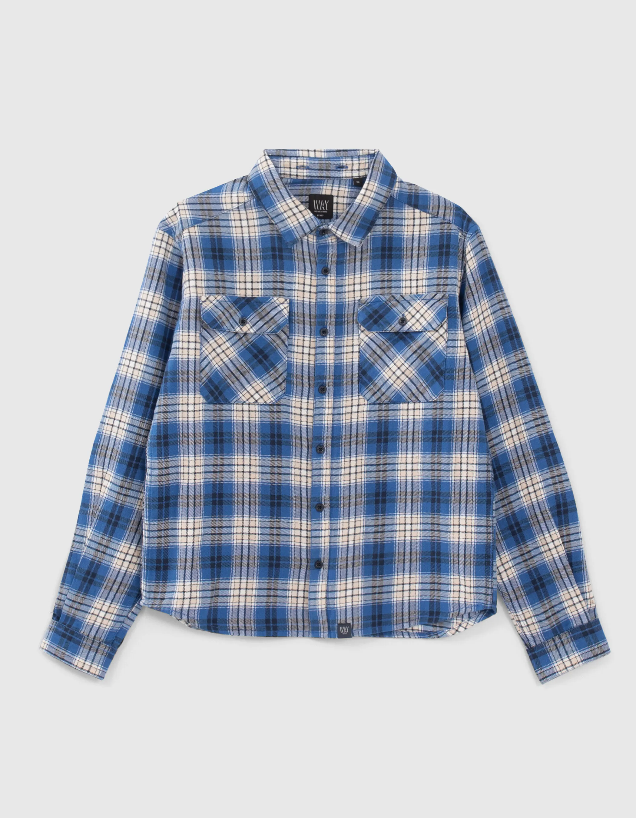 Chemise bleue à carreaux capuche amovible garçon