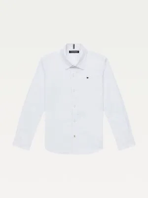 Chemise en popeline de coton extensible | Blanc | Tommy Hilfiger