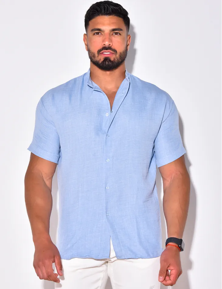 Chemise fine manche courtes à petit col / 46611 - JEANS INDUSTRY