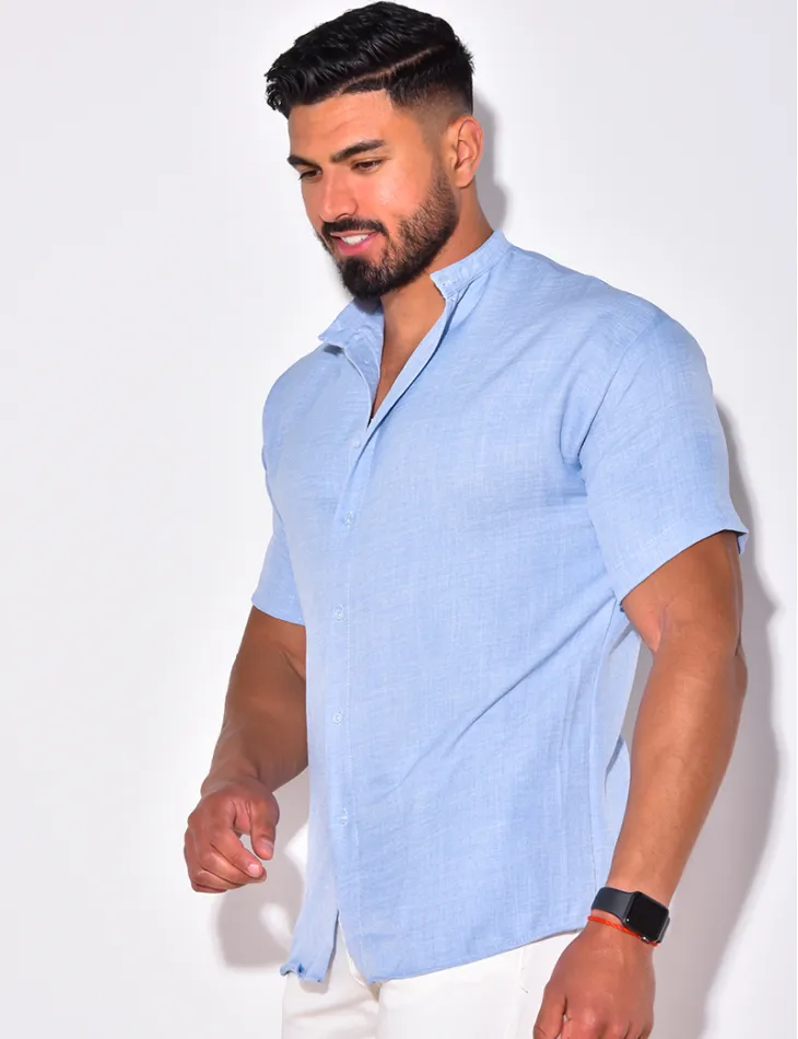 Chemise fine manche courtes à petit col / 46611 - JEANS INDUSTRY