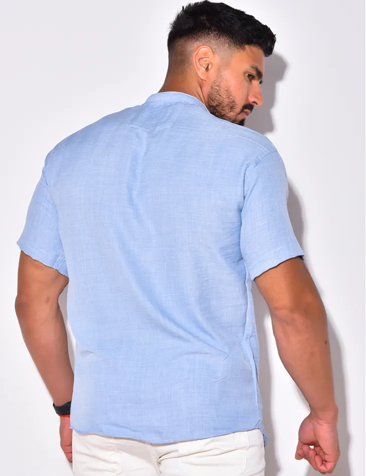 Chemise fine manche courtes à petit col / 46611 - JEANS INDUSTRY