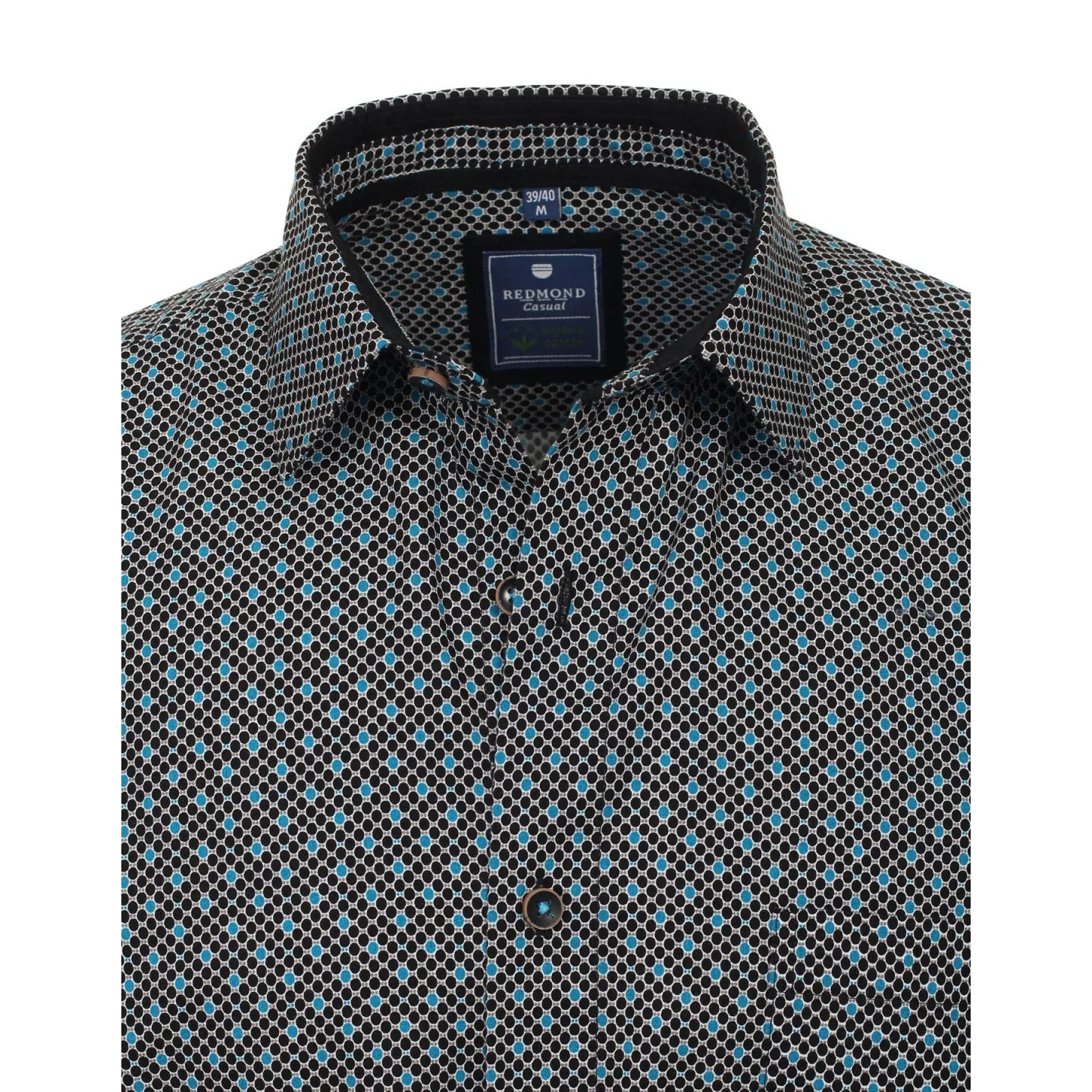 Chemise Imprimée Grande Taille Homme REDMOND - Tailles 3XL-6XL Disponibles | Motif Pois Stylisés