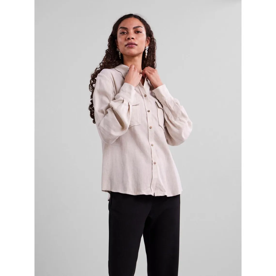 Chemise manches longues blanc en viscose Gwen | 3 Suisses