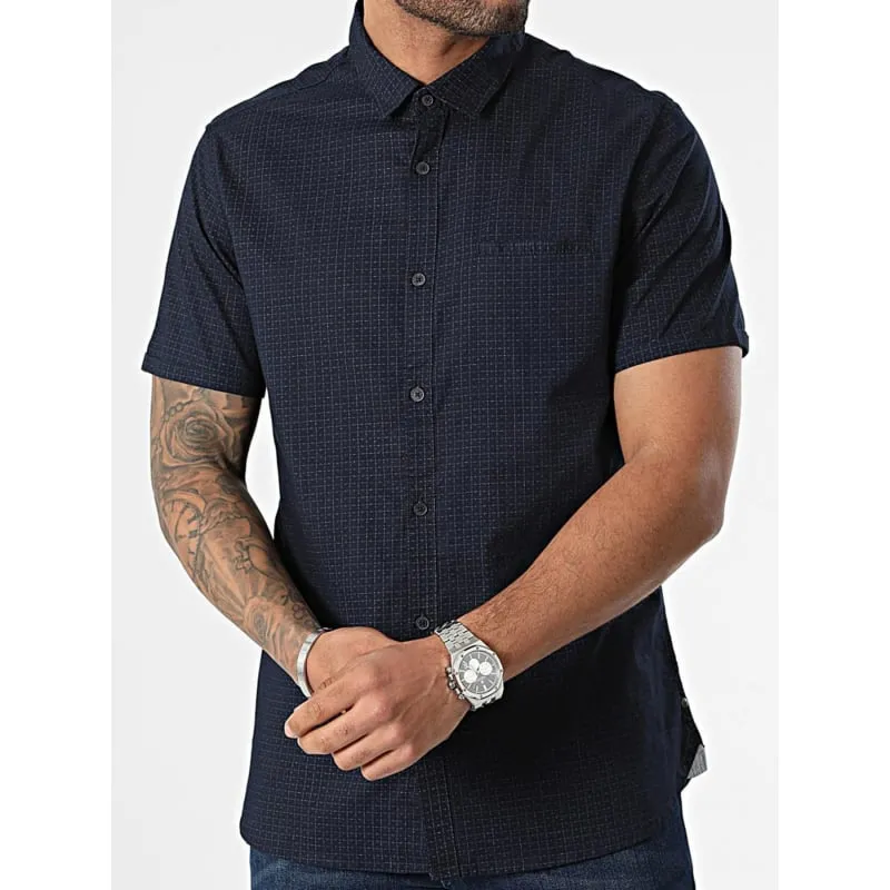 Chemise regular patch japo rayée rose bleu homme - Eden Park | wimod