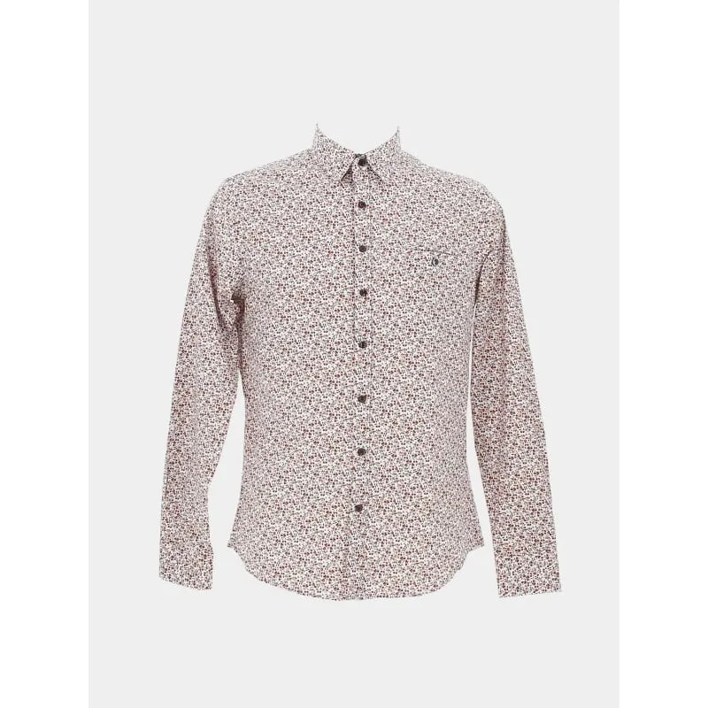 Chemise regular patch japo rayée rose bleu homme - Eden Park | wimod