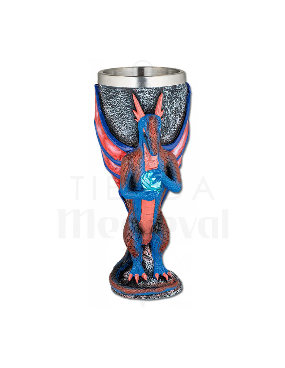 Coupe dragon colorée médiévale (18,5 cm.) ⚔️ Boutique Épées