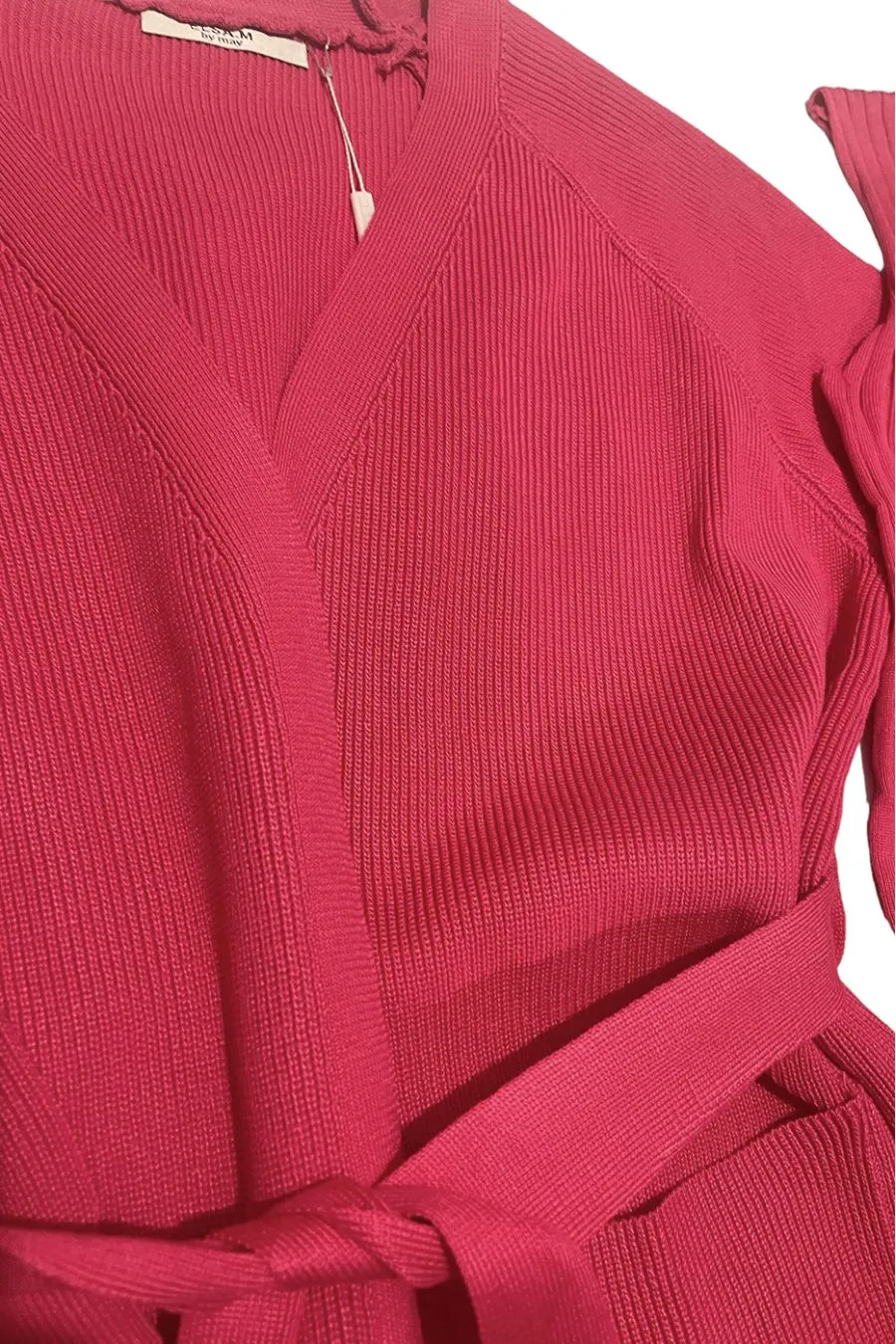 Ensemble 3 pièces gilet débardeur et pantalon palazzo fuchsia 