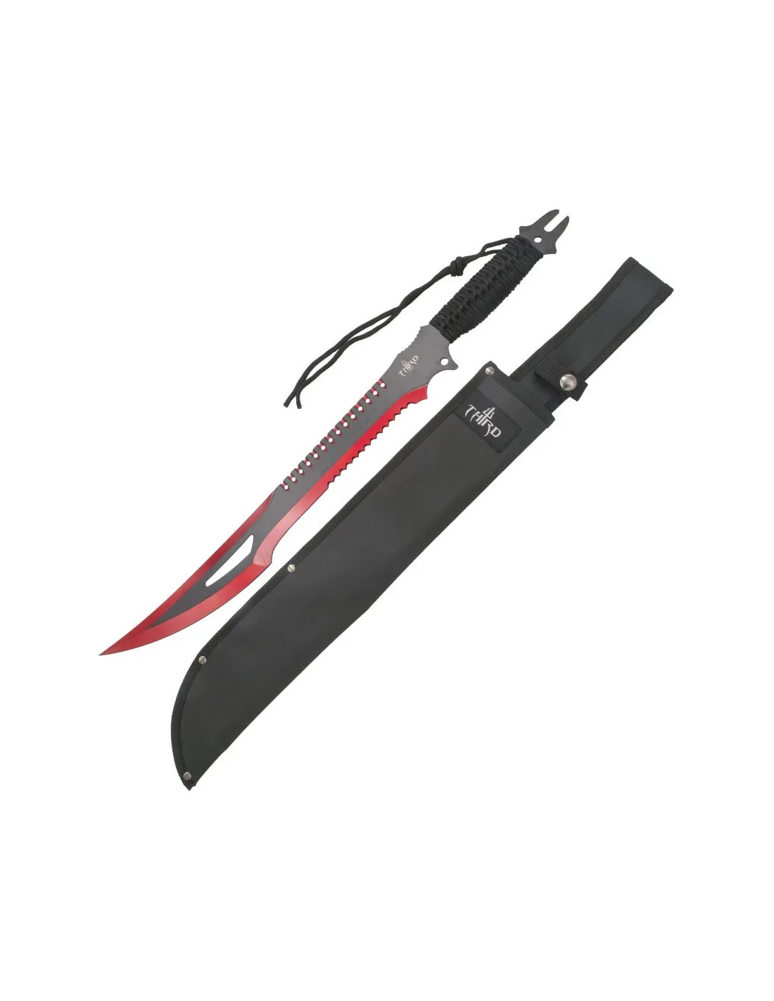 Fantastique coupe-canne machette lame rouge-noire ⚔️ Boutique Épées