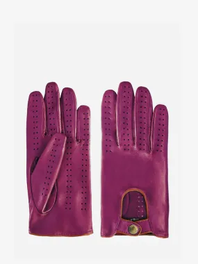 GANTS EN CUIR VIOLET FEMME Gant Pilote Femme - Zinzolin / Naturel