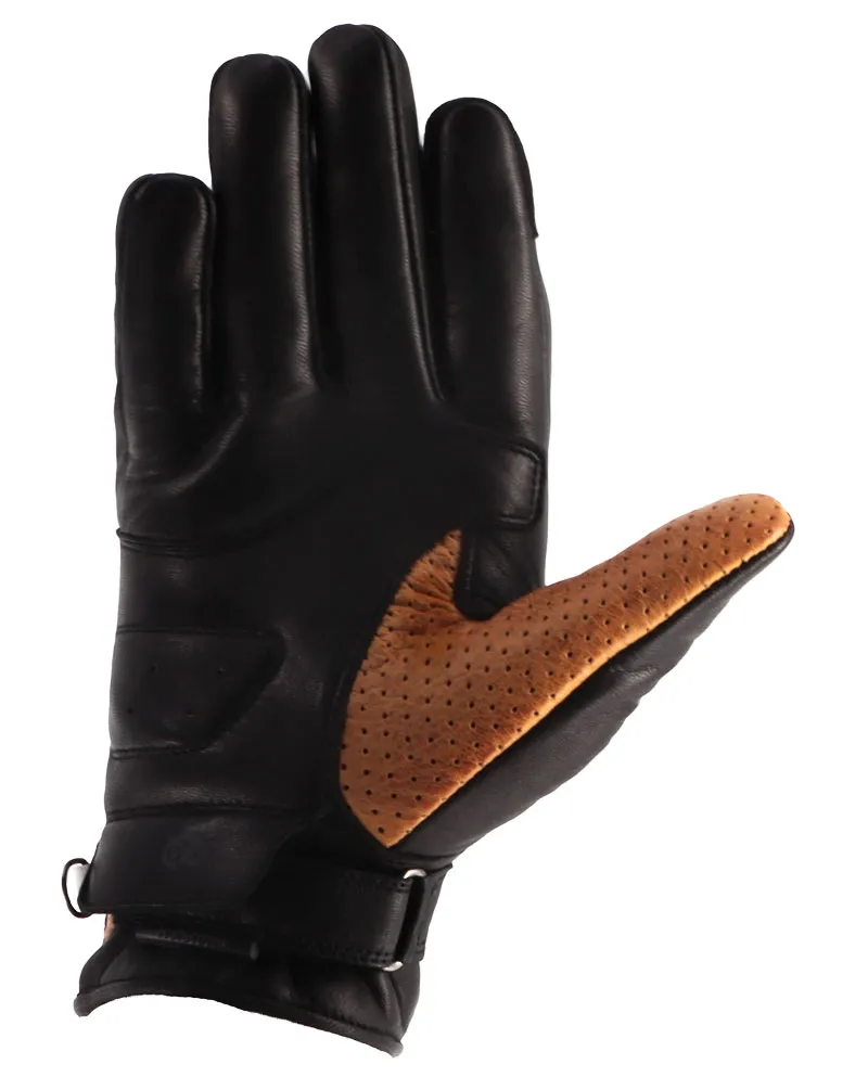 Gants Helstons Virage homme air été cuir noir gold, gant moto été