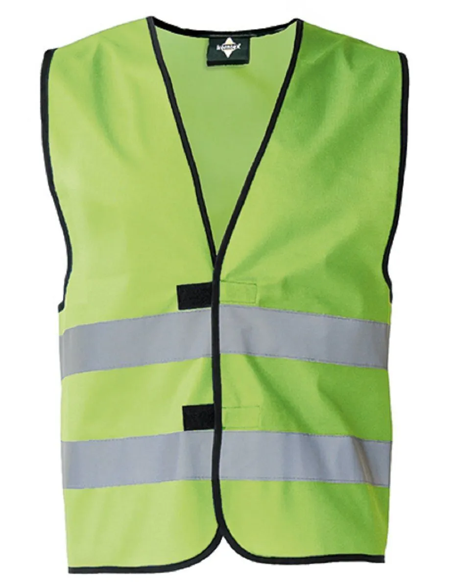 Gilet de sécurité - 2 bandes réfléchissantes - vert lime -  KX100-KXFW 