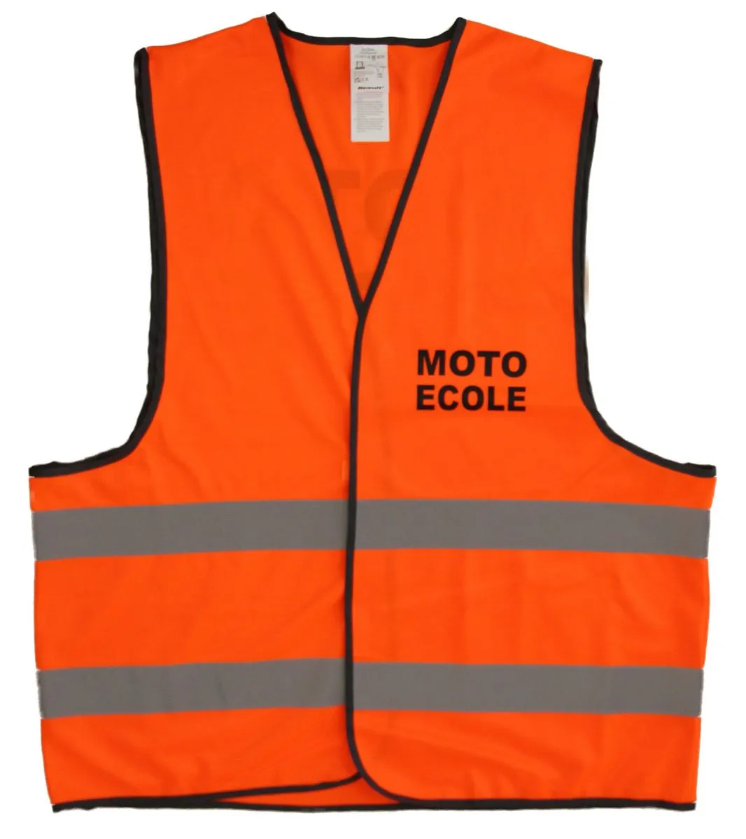 Gilet de sécurité MOTO ECOLE- orange fluo - imprimé recto verso 