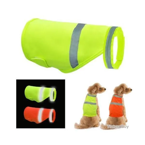 Gilet de Sécurité Réfléchissant pour Chien de Chasse - 2 Couleurs - Différentes Tailles