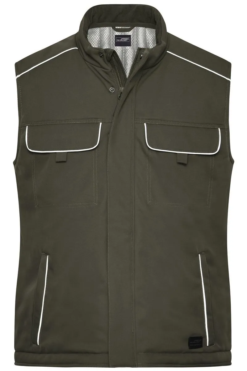 Gilet de travail rembourré softshell - JN885 - vert olive 