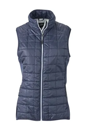 Gilet hybride sans manches molletonné - JN1113 - bleu marine - Femme 