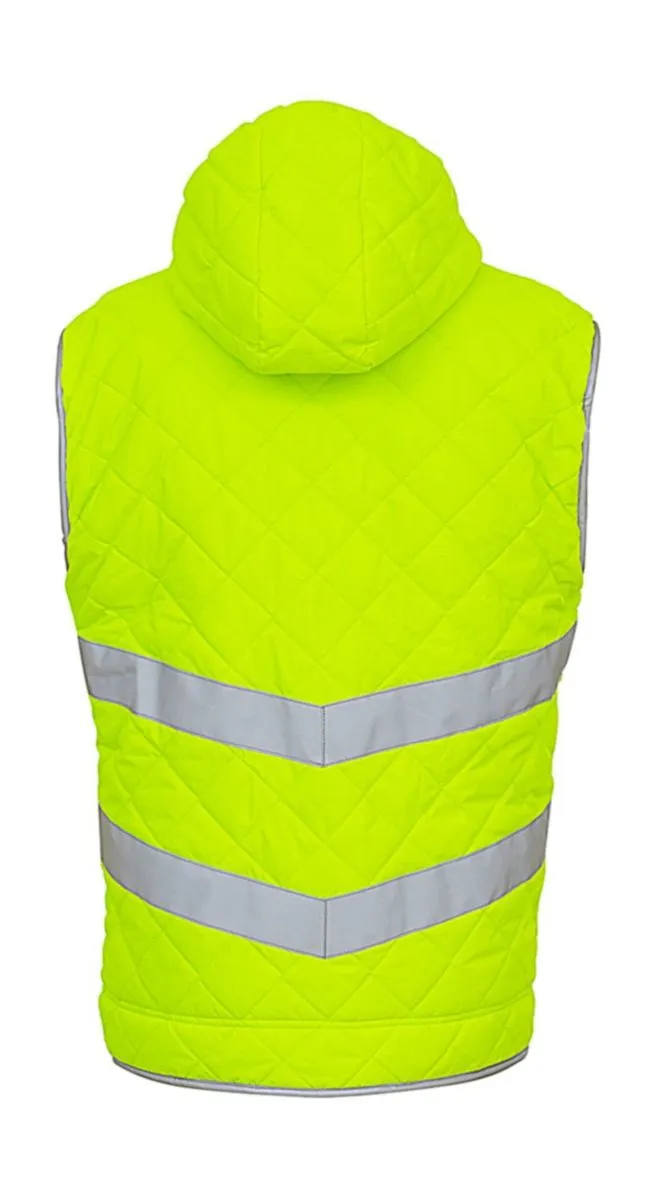 Gilet matelassé sans manches haute visibilité - HV007 - jaune fluo 