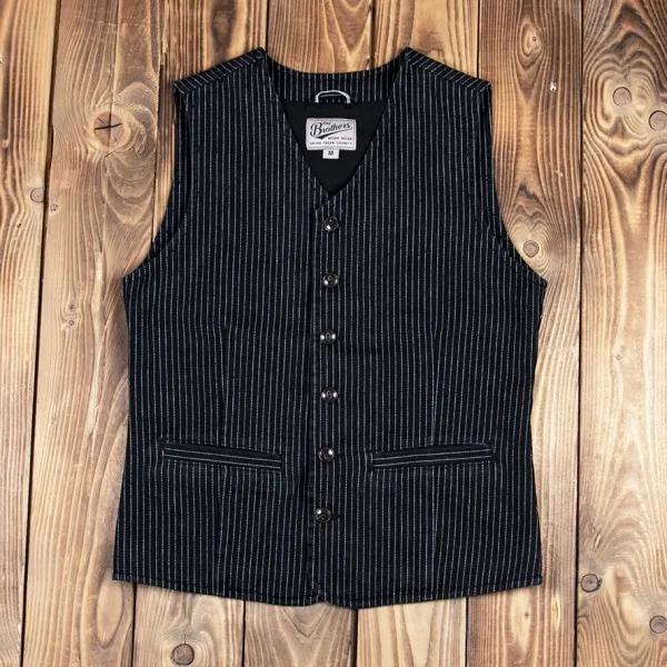 Gilet noir rayé Pike Brothers 1905 Hauler vest black wabash.