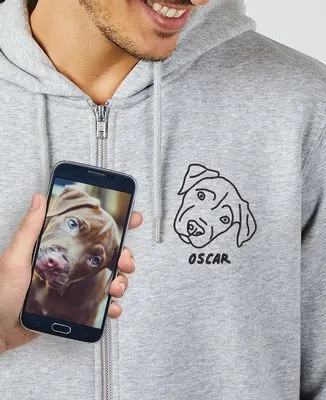 Hoodie femme Animal brodé à la main