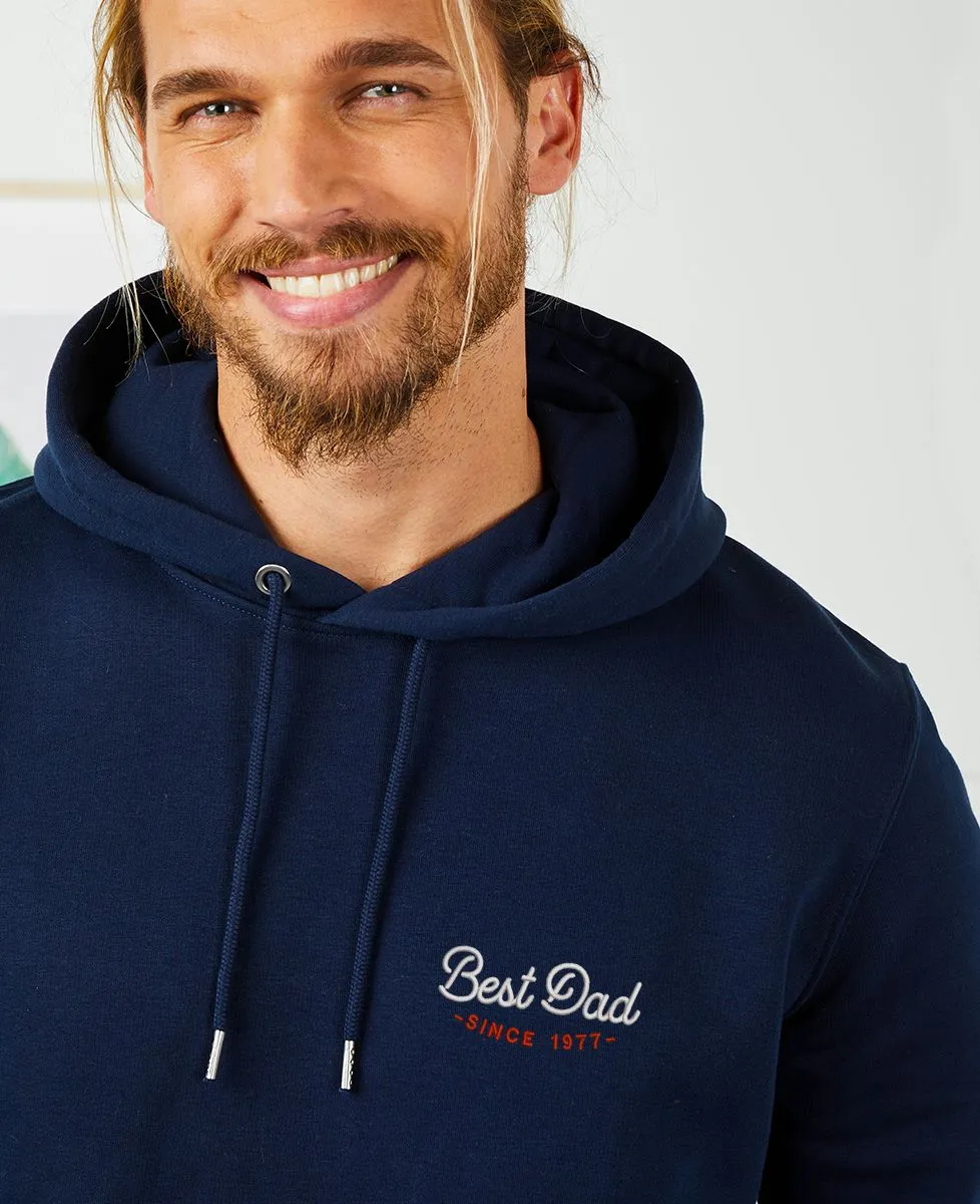 Hoodie homme Best dad since brodé personnalisé