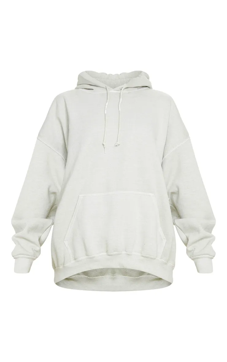 Hoodie oversize en sweat vert sauge