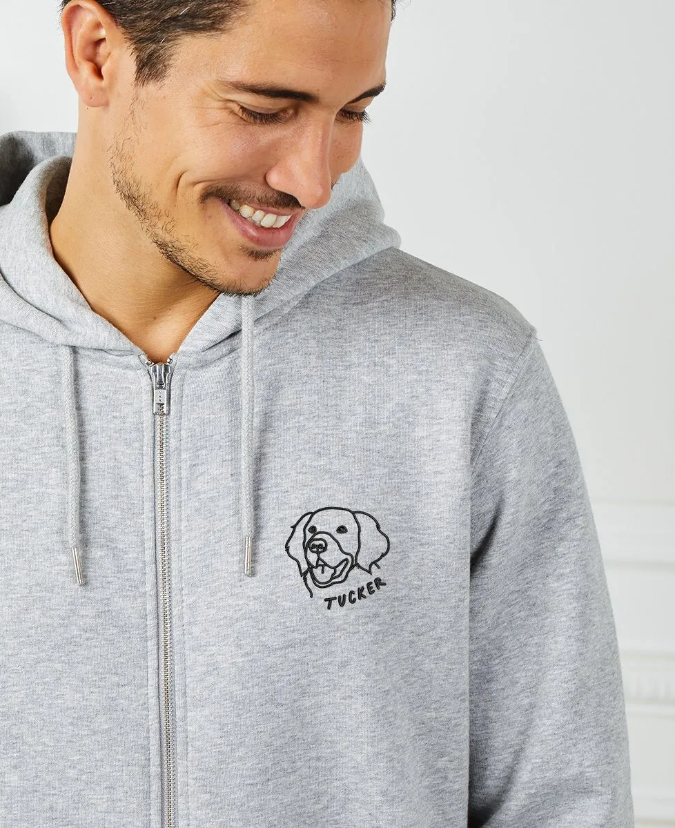 Hoodie zippé homme Animal brodé personnalisé